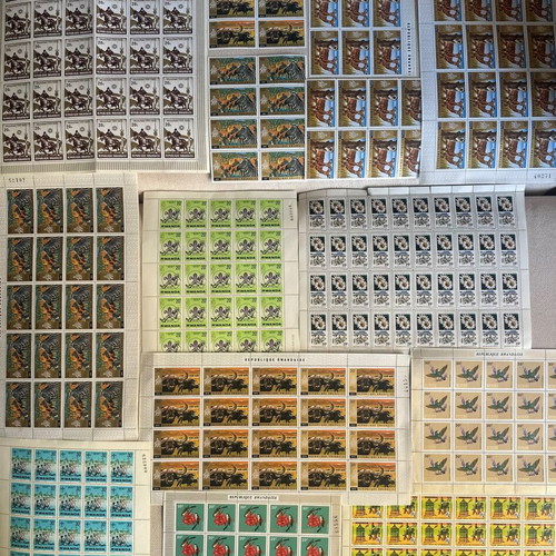 Set of 16 full sheets of Republique Rwandaise stamps, 1970s, MNH
