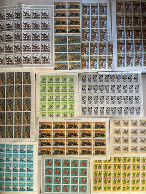 Set of 16 full sheets of Republique Rwandaise stamps, 1970s, MNH