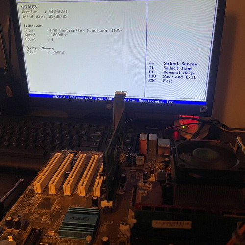 Asus K8N motherboard with AMD Sempron 3100 processor like new