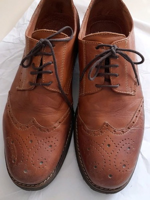 Δερμάτινα oxfords μεταχειρισμένα, καφέ, μέγεθος 44, ανατομική σόλα