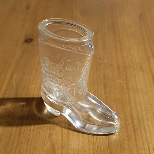 Jim Beam glass shot glass like new cowboy boot shape