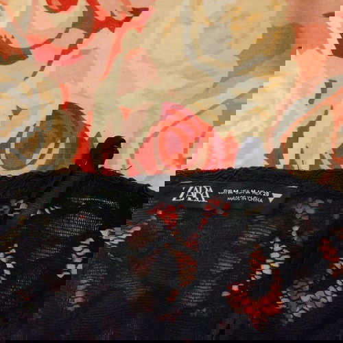 Zara κορμάκι δαντέλα μαύρο small - medium size ολοκαίνουριο