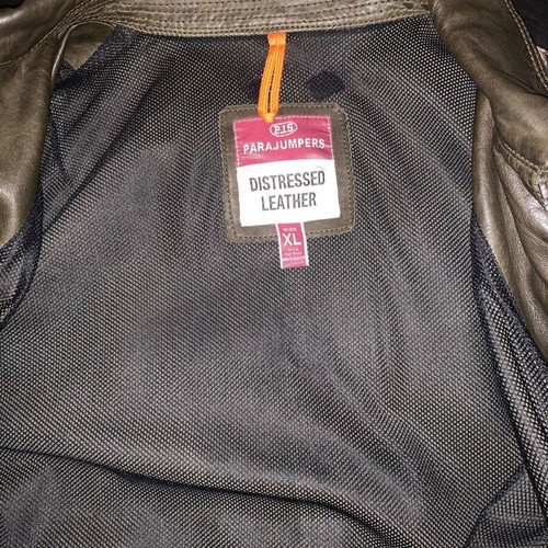 Parajumpers Brigadier leather aviator jacket like new, size XL dark green