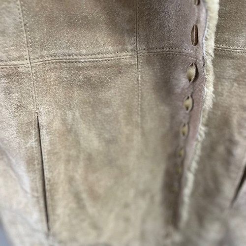 Naf Naf leather mouton coat used, size S, beige