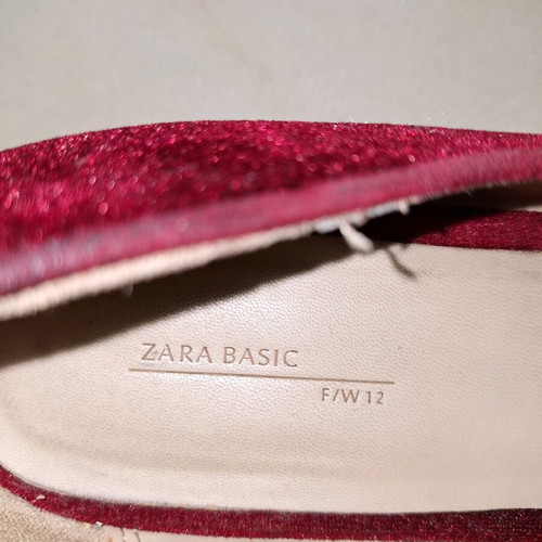 Zara velvet ballerinas size 37 like new, multicolor