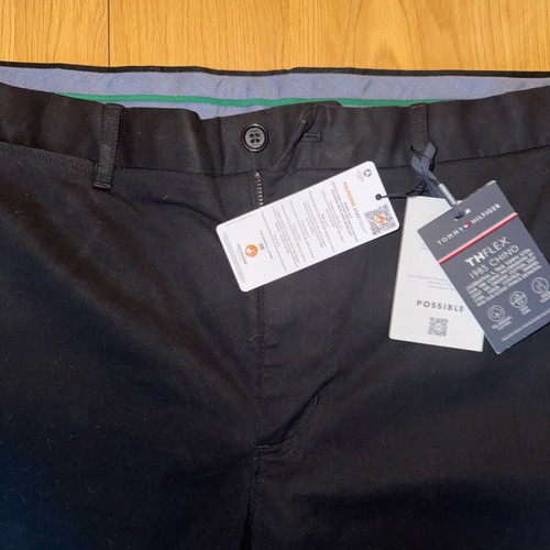 Black Chino Pants 38/34 Tommy Hilfiger New