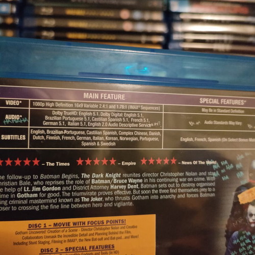 The Dark Knight Nolan Batman Trilogy Blu-Ray like new, English subtitles