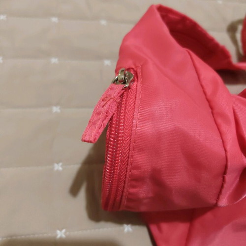 Nylon handbag like new, pink fluo with 3 compartments