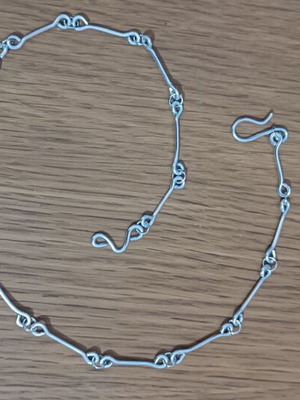 Chain bar handmade silver aluminum wire