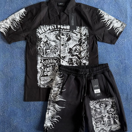 IHS Respect Your Demon shirt and shorts set new, black, size S