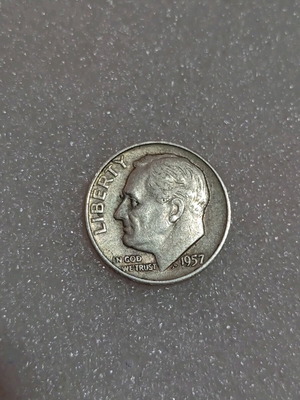 Roosevelt Dime 1957D Silver Like New
