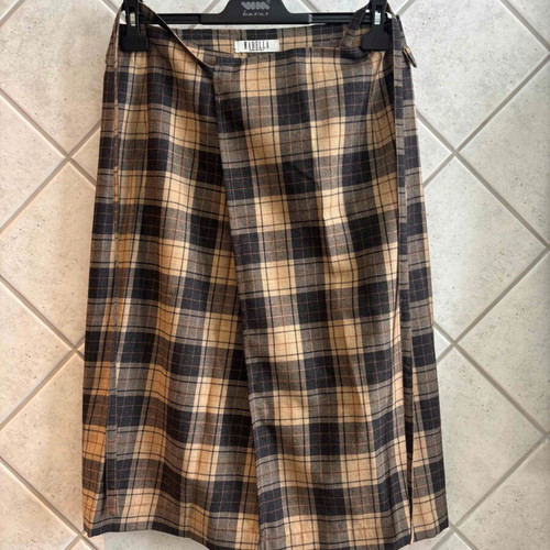 Marella vintage tartan wrap skirt like new, camel and black