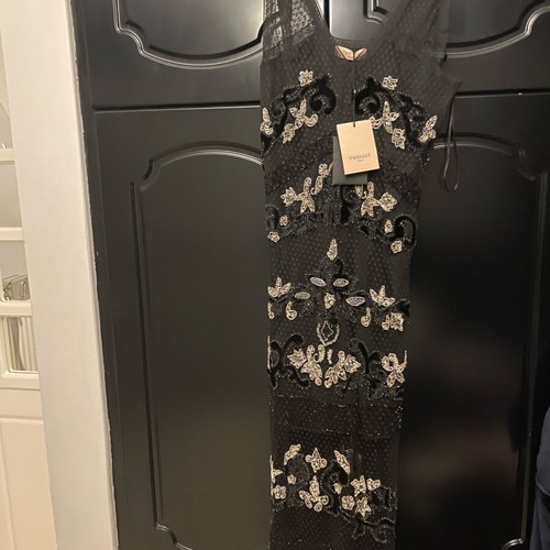 Twinset dress with sequins new, size M 38 10, black and silver