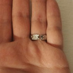Laitnesse silver ring with hammered surface, new