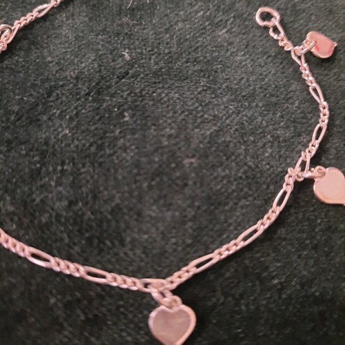 Silver bracelet with hearts 325 like new, length 16cm