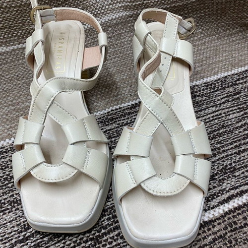 Hispanitas leather sandals like new, size 38, white