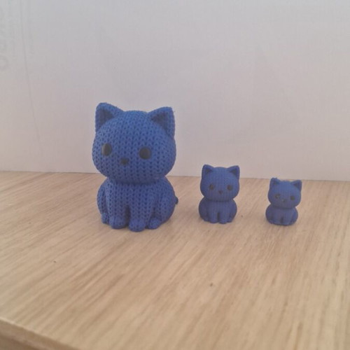 Blue plastic cat handmade, new, 3D printed decoration