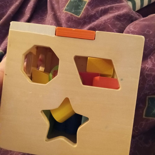 Wooden Shape Sorting Cube by Tooky Toy used