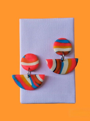 Handmade polymer clay earrings new with stainless steel stud