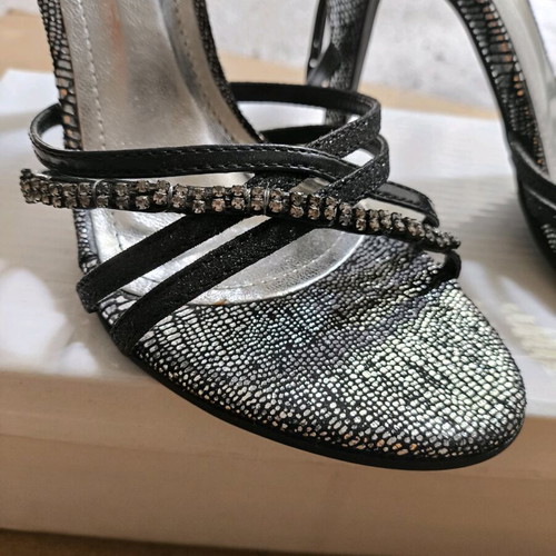 Sandals new black with silver, sizes 36 and 40