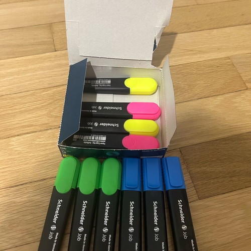 Schneider Job Highlighters New, 1 Box of 10 Pieces