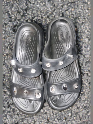 Crocs Crush παντόφλες μεταχειρισμένες μαύρες με τρουκς στρας μέγεθος 41