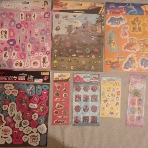 Panini sticker sheets new, pack of 8