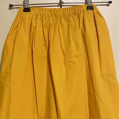 Zara cotton skirt new, yellow and orange, elastic waist, pockets