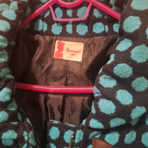 Jovonna polka dot coat like new, size M