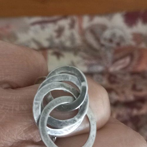 Silver handmade ring with rings