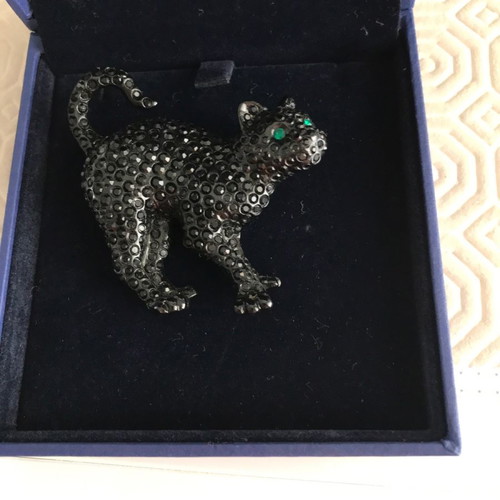 Panther brooch Swarovski used with black stones