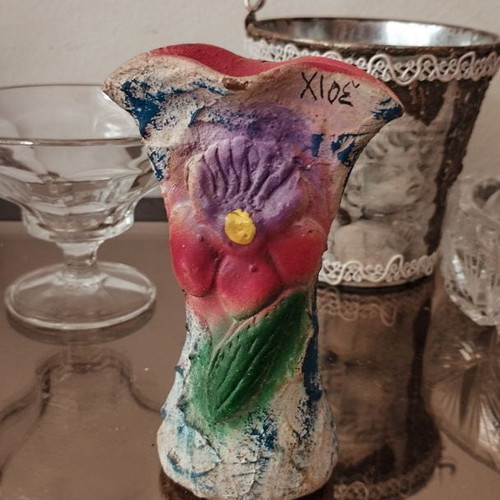 Small handmade decorative vase used, vintage
