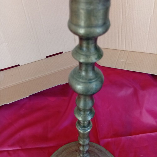 Ottoman brass candlestick used, 18th or 19th century, 60-70 cm