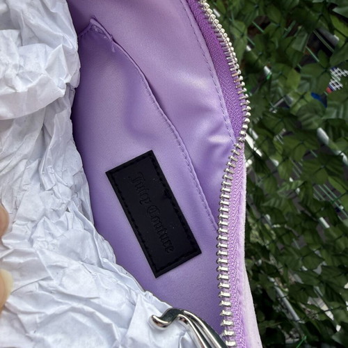 Juicy Couture velour shoulder bag, lavender