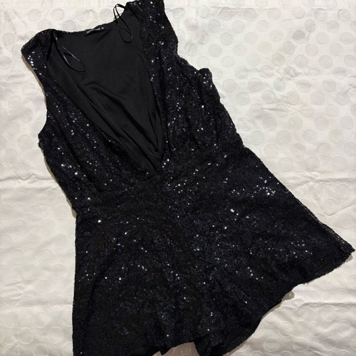 Terranova black one-piece romper like new, size M