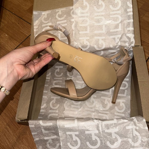 Luigi high heel sandals size 40, beige