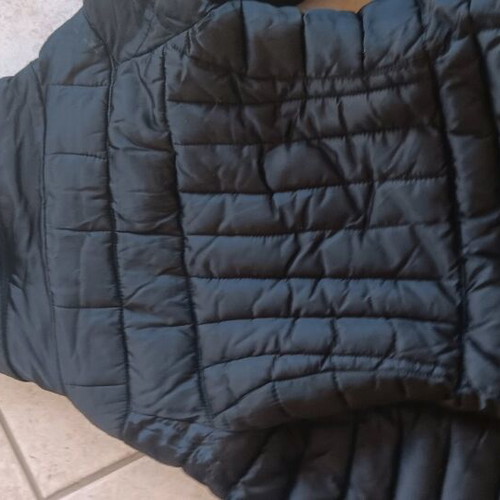 Fantasie satin jacket black with hood like new, size S