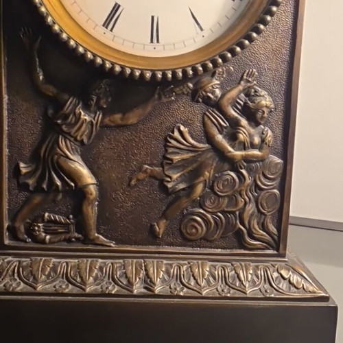 Bronze Pendulum Clock Refurbished, 37 cm Height, 8 Day Movement