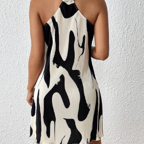 Shein short dress new, pleated satin, size L