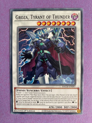 Yu-Gi-Oh! Card Groza, Tyrant of Thunder like new