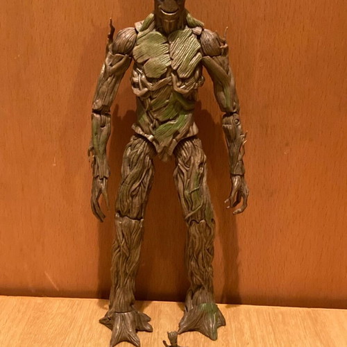 Marvel Legends Evolution of Groot figure like new with baby Groot in pot