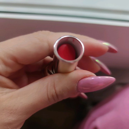 Guerlain Rouge Velvet used red lipstick