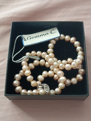 Gemma C Pearl Necklace New York with 925 Silver Clasp, New