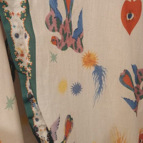 Purple Queen Paris Art Print Wrap Dress like new, colorful
