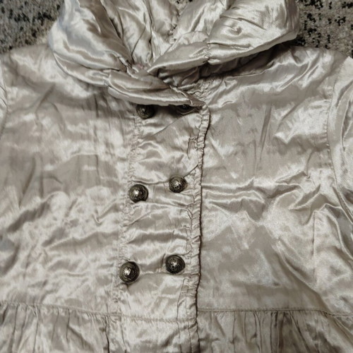 Silver Pom Pom Princess Coat like new