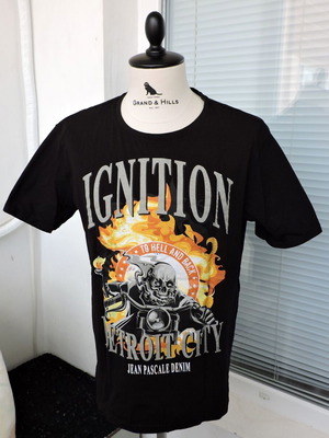 Ignition To the Hell and Back Jean Pascale Biker T-Shirt like new, size L