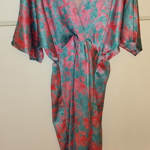 Midi dress fuchsia green