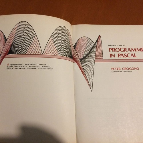 Programming in Pascal book used, 1984, Peter Grogono
