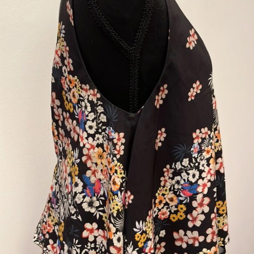 Vintage printed blouse in two layers like new, size S-M