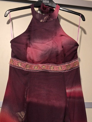 Dress purple like new, halter neck backless, size S